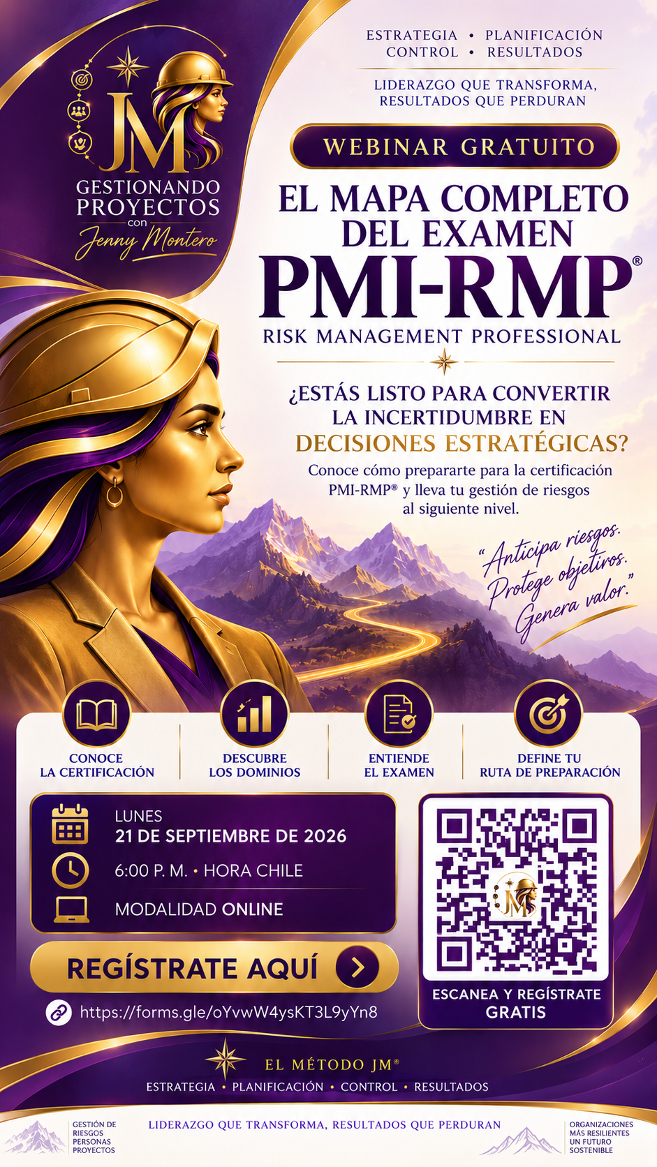 Webinar gratuito El mapa completo del examen PMI-RMP, 21 de septiembre de 2026